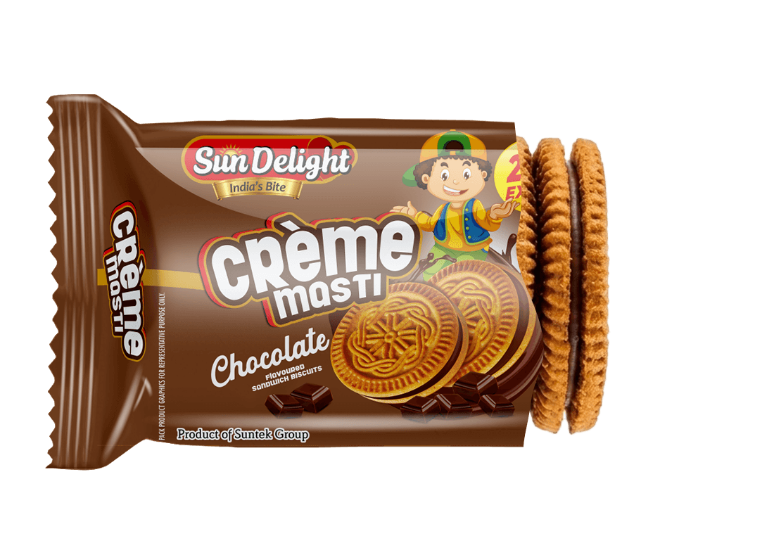 Creme Masti Chocolate packet opening
